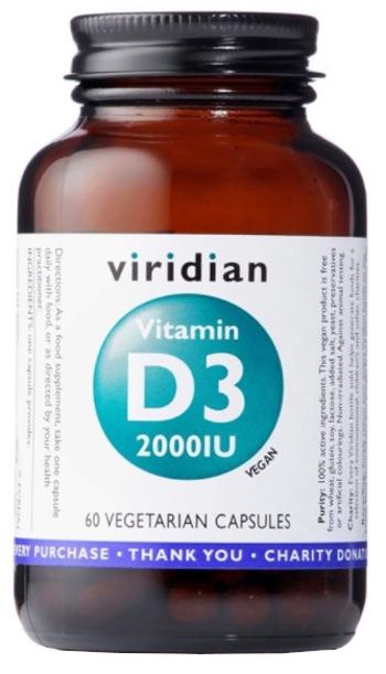 Viridian Vitamin D3 2000IU 60 kapslí