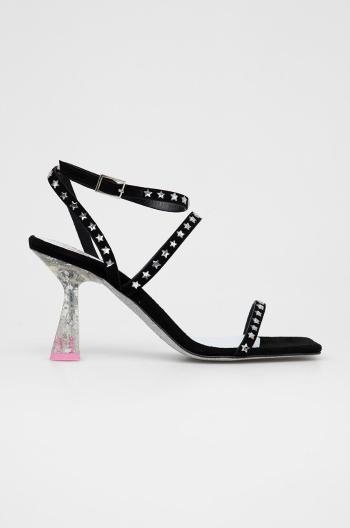Semišové kotníkové boty Chiara Ferragni černá barva