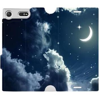 Flipové pouzdro na mobil Sony Xperia XZ1 Compact - V145P Noční obloha s měsícem (5903226140947)