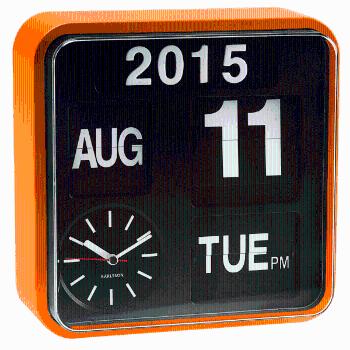 Nástěnné hodiny Mini Flip – oranžové