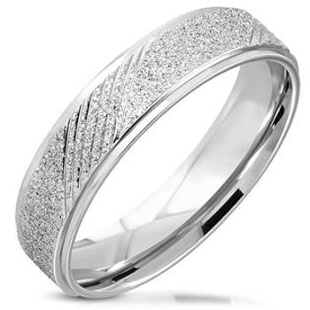 Šperky4U NSS3008 Dámský snubní ocelový prsten, šíře 6 mm - velikost 52 - NSS3008-6-52