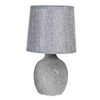 Šedá stolní lampa se šedým stínidlem - Ø 15*26 cm E14/max 1*40W 6LMC0014