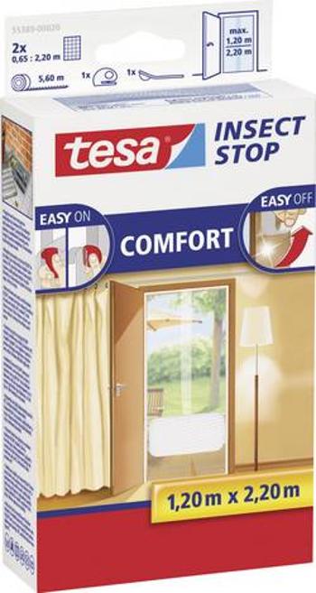 Síťka proti hmyzu do dveří Tesa Comfort, 55389-20, 1,3 x 2,2 m, bílá