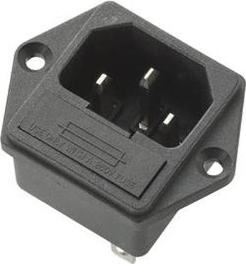 IEC zástrčka C13/C14 TRU COMPONENTS C14, zástrčka, vestavná rovná, počet kontaktů: 3, 10 A, 250 V, černá, 1 ks