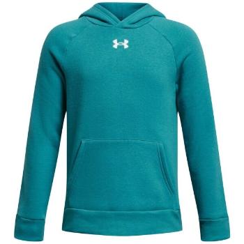 Under Armour RIVAL FLEECE HOODIE Chlapecká mikina, tyrkysová, velikost