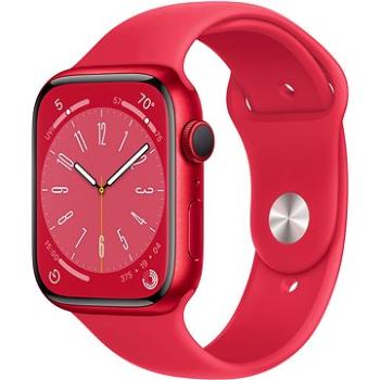 Apple Watch Series 8 45mm Červený hliník s červeným sportovním řemínkem (MNP43CS/A)