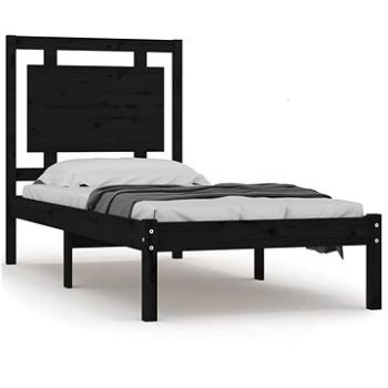 Rám postele černý masivní dřevo 100 × 200 cm, 3105529 (3105529)