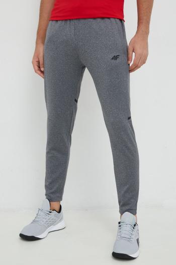 Tréninkové kalhoty 4F pánské, šedá barva, hladké