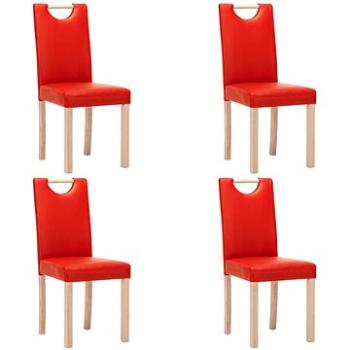 Jídelní židle 4 ks červené umělá kůže, 336766 (336766)