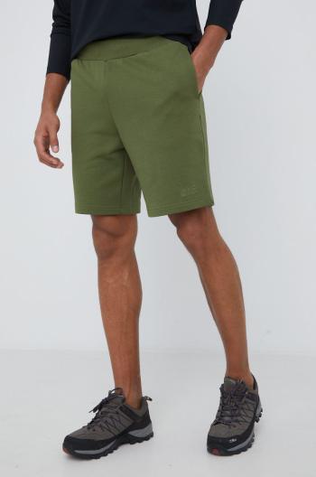 Bavlněné šortky Jack Wolfskin pánské, zelená barva