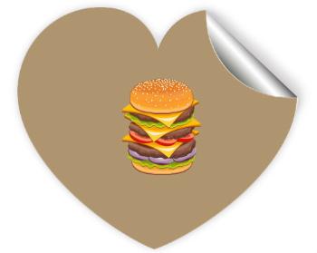 Samolepky srdce - 5 kusů Hamburger