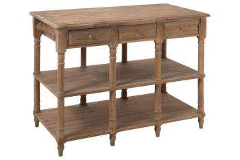 Dřevěný konzolový stolek se šuplíky přírodní Drowy - 131*70*95 cm 90326