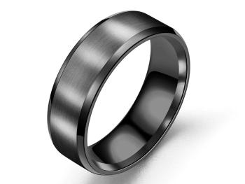 Ziskoun Prsten z broušeného titanu - černý SR215 Velikost: 10