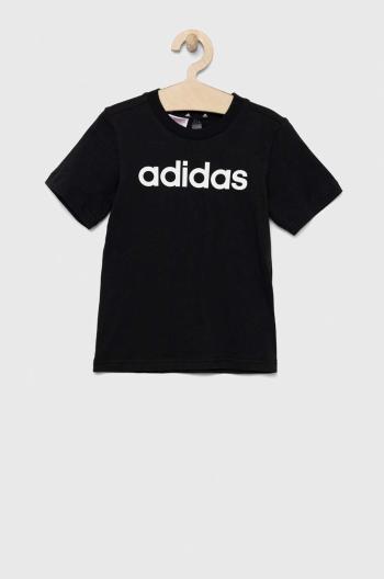 Dětské bavlněné tričko adidas LK LIN CO černá barva