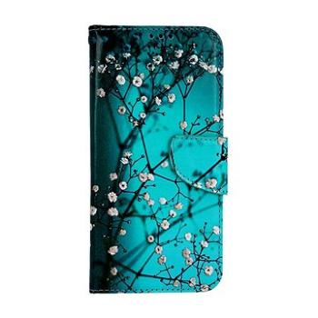 TopQ Pouzdro Samsung A34 knížkové Modré s květy 94096 (94096)