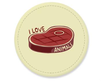 Placka magnet I love animals 