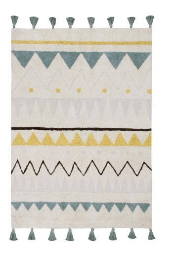 Lorena Canals koberce Bio koberec kusový, ručně tkaný Azteca Natural-Vintage Blue - 120x160 cm Béžová