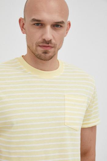 Tričko Pepe Jeans Adone pánský, žlutá barva, vzorovaný