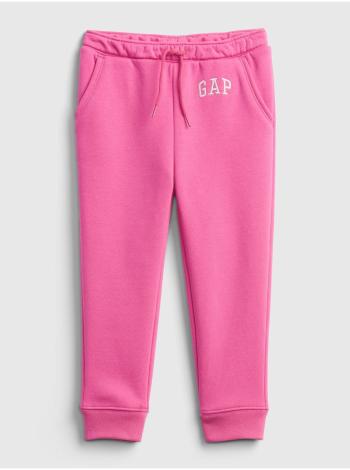 Růžové holčičí tepláky GAP Logo fleece joggers