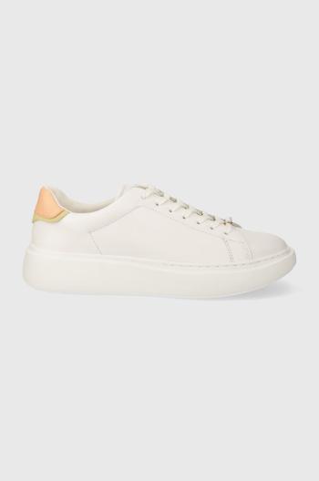 Kožené sneakers boty BOSS Amber bílá barva, 50517207