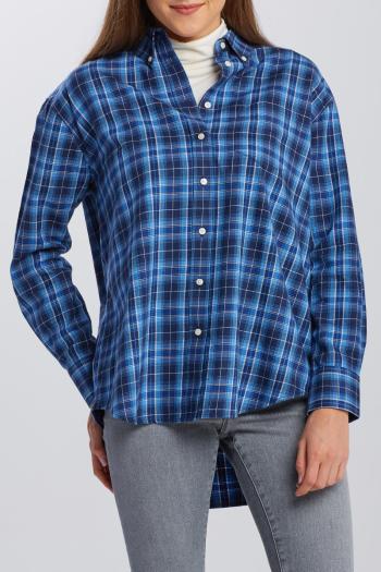 KOŠILE GANT D2. FLANNEL CHECK RELAXED SHIRT modrá 40