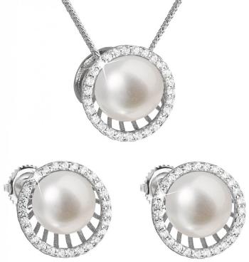 Evolution Group Luxusní stříbrná souprava s pravými perlami Pavona 29034.1 (náušnice, řetízek, přívěsek)
