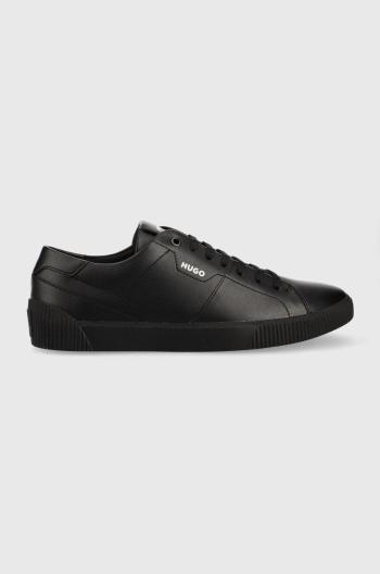 Kožené sneakers boty HUGO Zero černá barva
