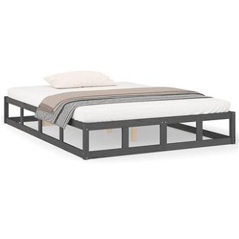 Rám postele šedý 200 × 200 cm masivní dřevo, 820818 (820818)