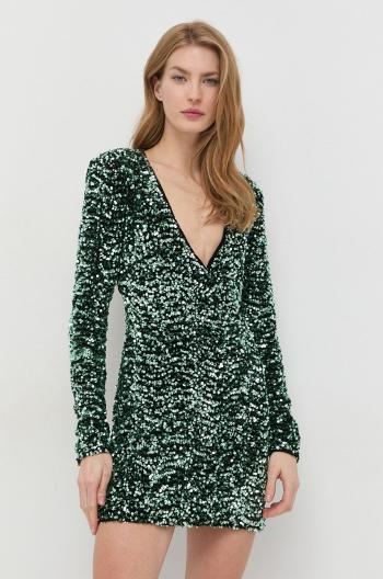 Šaty Bardot zelená barva, mini