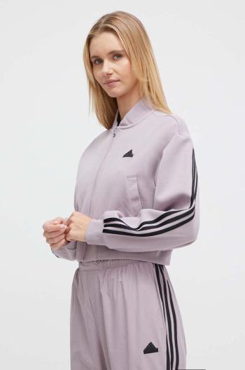 Mikina adidas dámská, fialová barva, hladká, IS3652