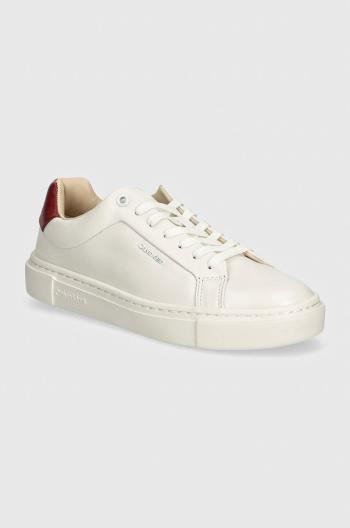 Sneakers boty Calvin Klein CUPSOLE LACE UP W/ML LTH bílá barva, HW0HW02201