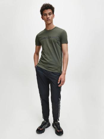Calvin Klein pánské zelené tričko Logo - S (LDD)