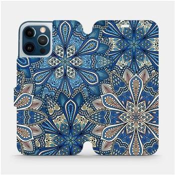 Flipové pouzdro na mobil Apple iPhone 12 Pro Max - V108P Modré mandala květy (5903516377442)