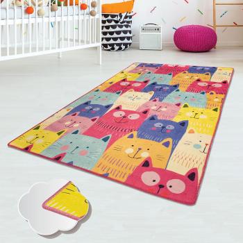 Dětský koberec kočky, barevný, 120 x 180 cm