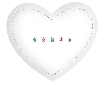 Polštář Srdce symboly vánoc