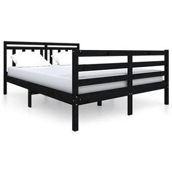 Rám postele černý masivní dřevo 135 × 190 cm Double, 3100633 (3100633)