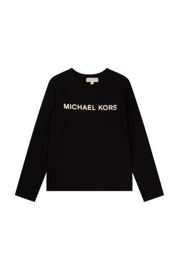 Dětské tričko s dlouhým rukávem Michael Kors černá barva