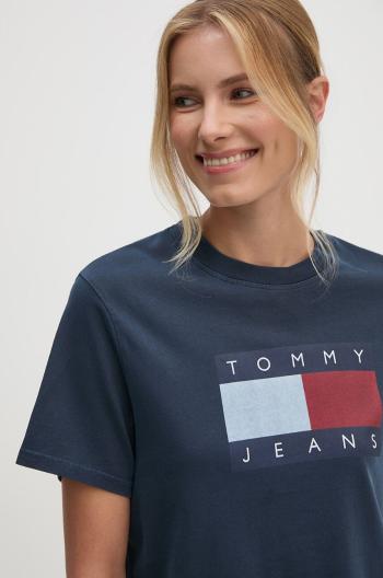 Bavlněné tričko Tommy Jeans tmavomodrá barva, DW0DW18629