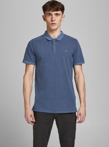 Modré polo tričko Jack & Jones Washed