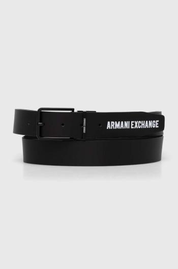 Oboustranný kožený pásek Armani Exchange pánský, černá barva, 951394 4R850