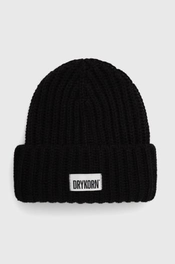 Čepice Drykorn černá barva, z husté pleteniny, vlněná