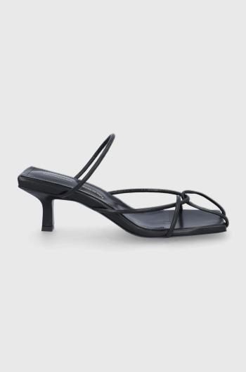 Pantofle Liviana Conti dámské, černá barva, na podpatku