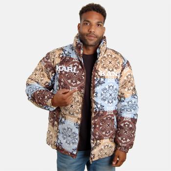 Zimní Bunda Karl Kani Retro Paisley Corduroy Puffer Jacket lt. blue/multicolor - M