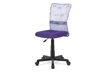 Autronic KA-2325 PUR Kancelářská židle, fialová mesh, plastový kříž, síťovina motiv