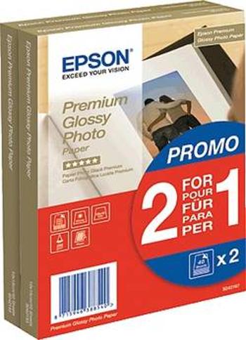 Papír Epson Photo Inkjetpapír Premium Glossy, 10 x 15 cm, 255 g/m², 2 x 40 C13S042167, 10 x 15 cm, 80 listů