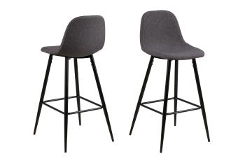 Sada 2 ks − Barová židle Wilma – šedá