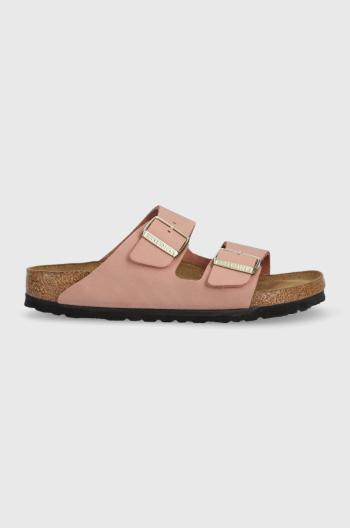 Semišové pantofle Birkenstock Arizona SFB dámské, růžová barva, 1024219
