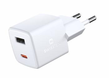 SWISSTEN MINI SÍŤOVÝ ADAPTÉR GaN 1x USB-C + 1xUSB 30W POWER DELIVERY 22056100