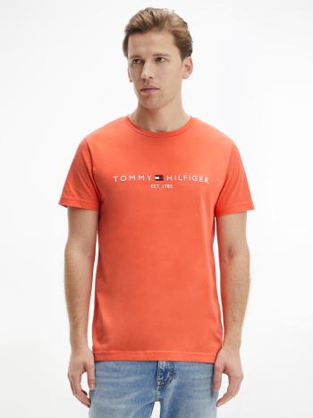 Tommy Hilfiger pánské oranžové triko Logo tee