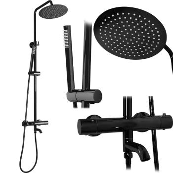 REA Sprchový set s baterií 150mm Lungo černý metalický REA-P8763